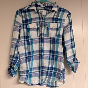 AEROPOSTALE Junior’s Flannel Pattern Button-Up - Sm